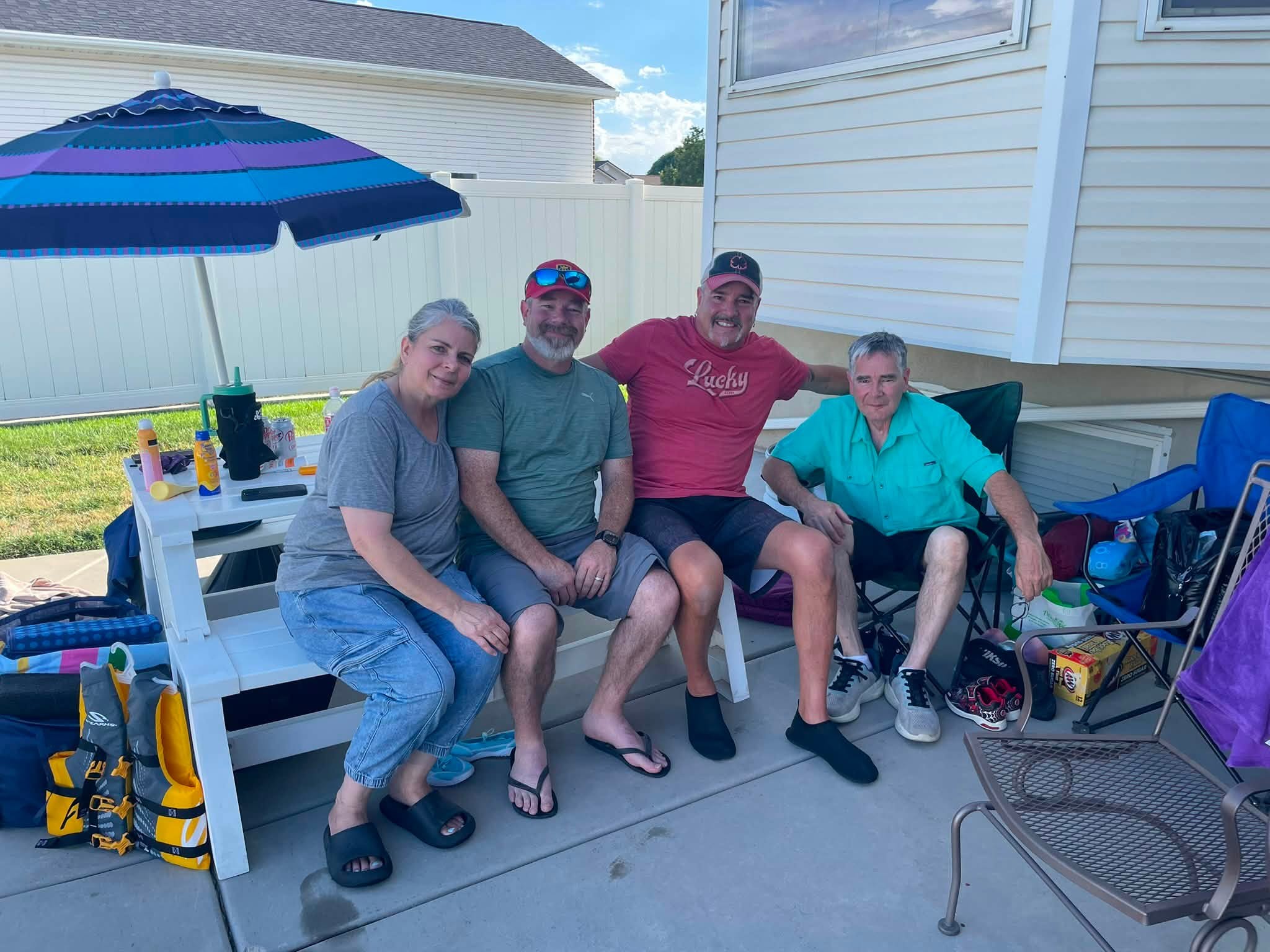 Tony with family at the Bob and Helen family reunion