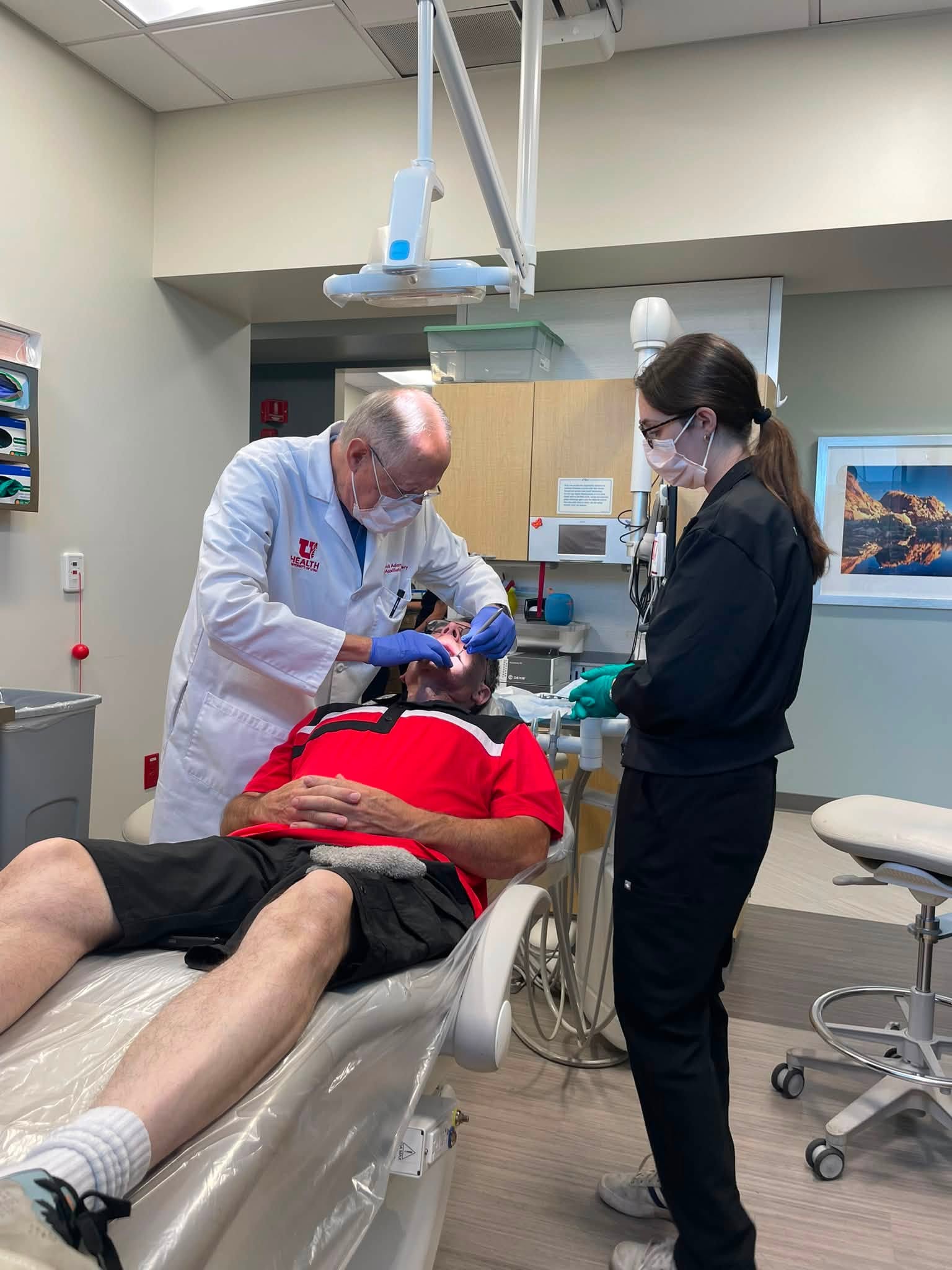 Dr. David A. Adams examining Tony at the University of Utah Hospital